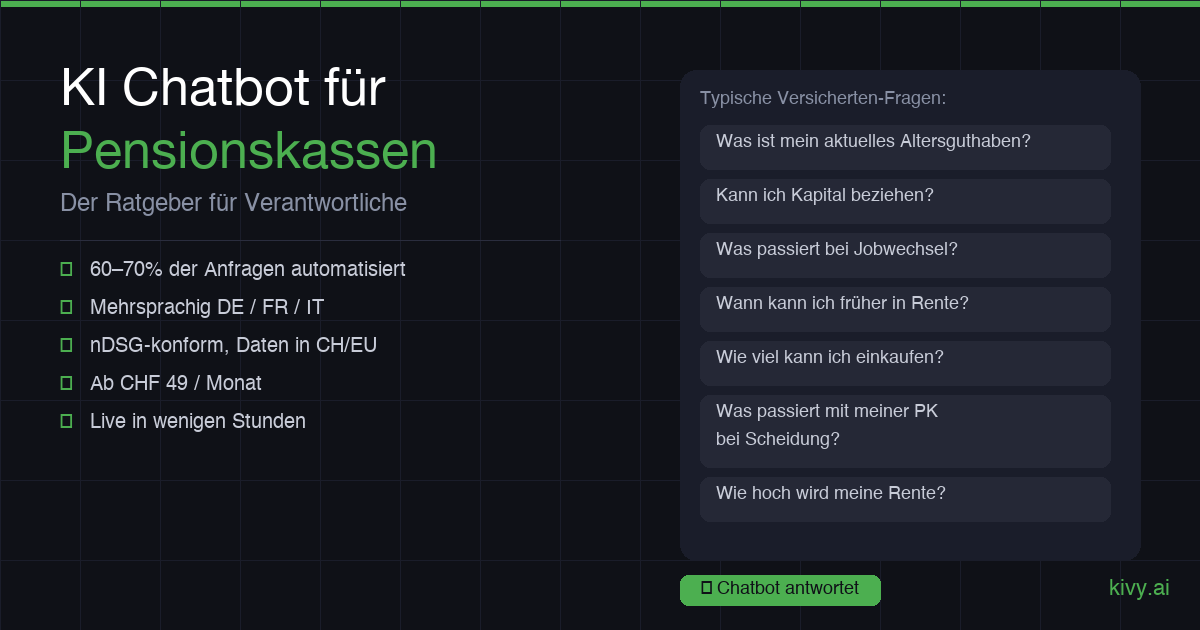 KI Chatbot für Pensionskassen: Ratgeber für die Einführung.